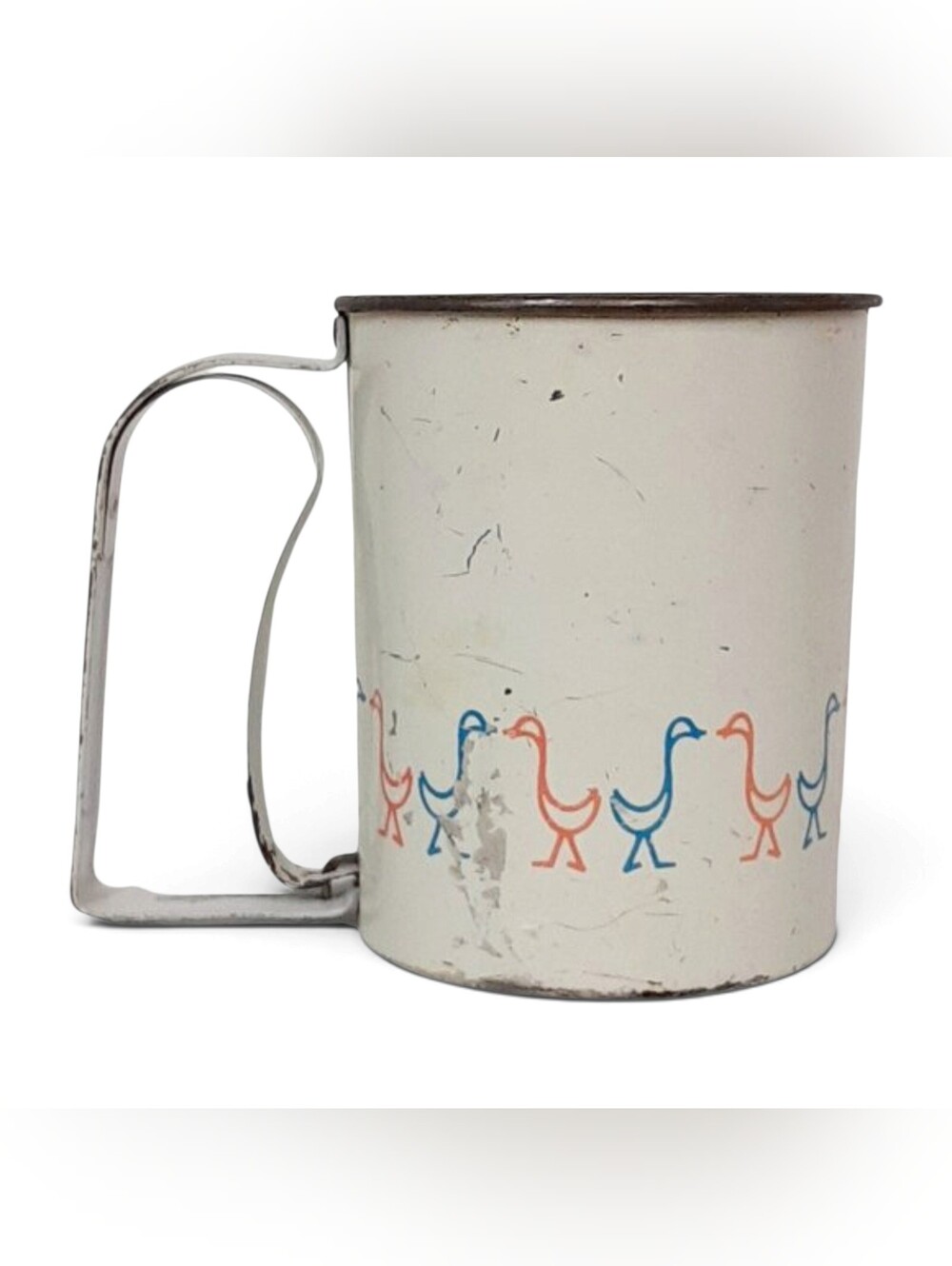 Androck Vintage Worn Goose Duck Flour Sifter Country Geese Kitchen Decor